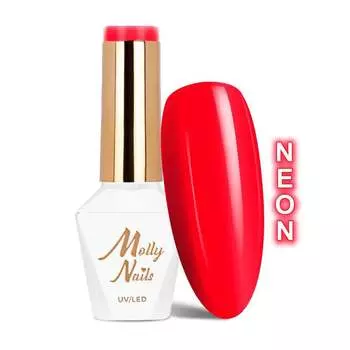 Molly Nails Hearts & Kisses Red Kiss Neon HEMA/Di-HEMA Free 8 г гибридный лак для ногтей № 198