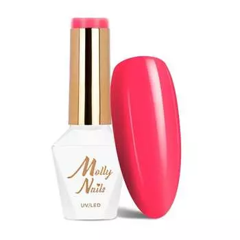 Molly Nails Power Flower Pink Gerbera HEMA/Di-HEMA Free Neon Hybrid Nail Polish 8 г № 722