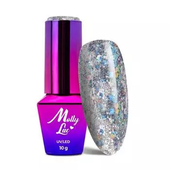 MollyLac Born To Glow Aspire Hybrid Glitter Nail Polish 10 г № 573