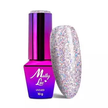 MollyLac Born To Glow Scandalous Гибридный лак для ногтей с блестками 10 г № 570