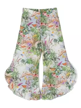 Molo брюки Aretha с оборками и принтом, зеленый