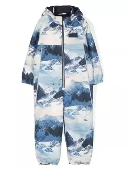 Molo дутый комбинезон с принтом Pingo Mountain High, синий