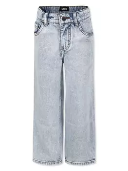 Molo джинсы с широкими штанинами, обработанные кислотой, синий