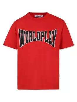 Molo футболка из органического хлопка с принтом-лозунгом, красный