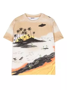 Molo футболка Riley с принтом Alien-Tourists, нейтральный цвет