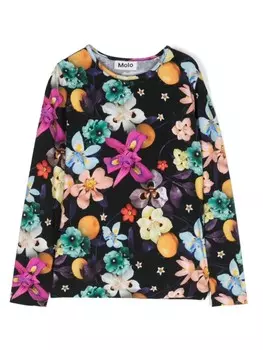 Molo футболка Rose с цветочным принтом, черный