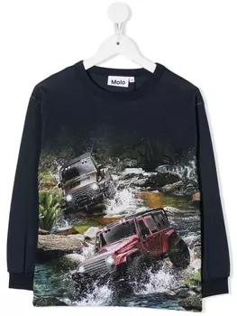 Molo футболка с длинными рукавами и графичным принтом, синий