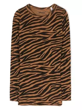 Molo футболка с длинными рукавами и зебровым принтом, коричневый