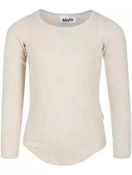 Molo футболка с длинными рукавами в рубчик, нейтральный цвет