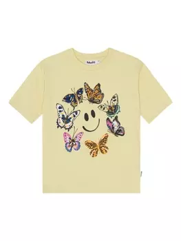 Molo graphic-print organic cotton t-shirt, желтый