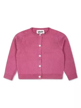 Molo кардиган из органического хлопка в рубчик, розовый