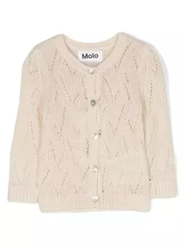 Molo кардиган в технике кроше, нейтральный цвет