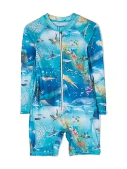 Molo купальник Neka с графичным принтом, синий