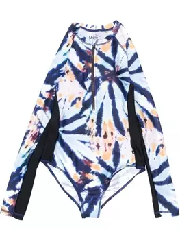 Molo купальник с принтом тай-дай, синий