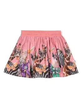 Molo мини-юбка с анималистичным принтом, розовый