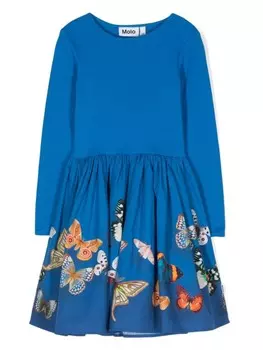 Molo платье Casie Night Butterflies с принтом, синий