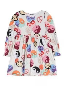 Molo платье из джерси с графичным принтом, нейтральный цвет