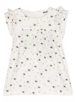 Molo платье из органического хлопка с принтом, белый