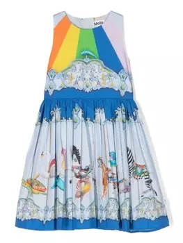 Molo расклешенное платье Caisi с принтом, синий