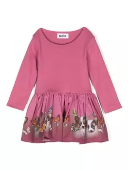 Molo расклешенное платье с принтом, розовый