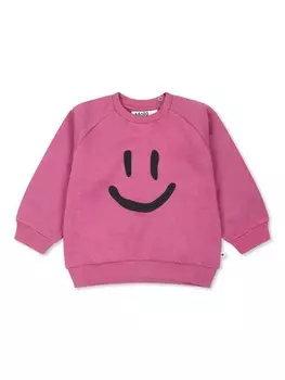 Molo толстовка из органического хлопка с изображением смайлика, розовый