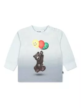 Molo толстовка с круглым вырезом и принтом медведя, синий