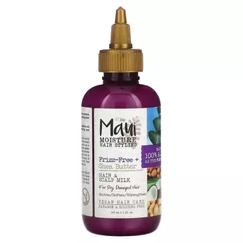Молочко для волос и кожи головы Maui Moisture Hair Styling без вьющихся волос + масло ши, 147 мл