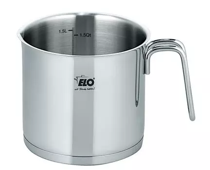 Молочник ELO без крышки, серия 14 см CITRIN, из нержавеющей стали, с литровой шкалой / с возможностью индукционной индукции