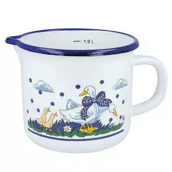 Молочник EUROHOME кастрюля в деревенском стиле, подходит для индукционной плиты, кастрюля с мерной шкалой диаметром 12 см, 1 л Krger