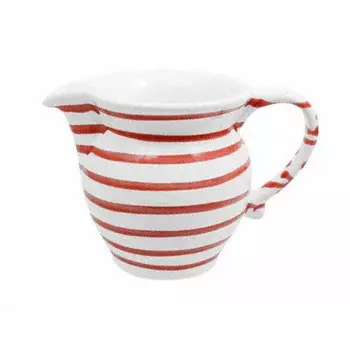 Молочник красный пламенный гладкий 0,5 л/высота: 10,8 см Gmundner Keramik, бело-красный