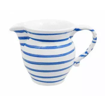 Молочник с голубым пламенем гладкий 0,5 л/высота: 10,8 см Gmundner Keramik, белый синий