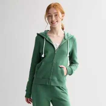 Молодежная базовая худи на молнии So, цвет villa green