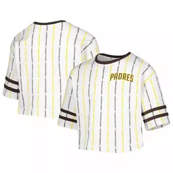 Молодежная белая футболка San Diego Padres в полоску для девочек Outerstuff