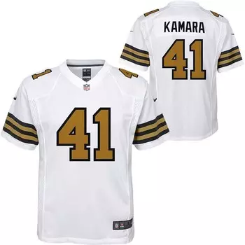 Молодежная белая игровая майка Nike Alvin Kamara New Orleans Saints, цвет Snt White