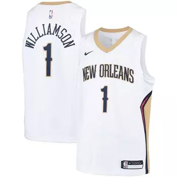 Молодежная белая майка игрока Nike Zion Williamson New Orleans Pelicans Swingman — Association Edition, цвет Nor White