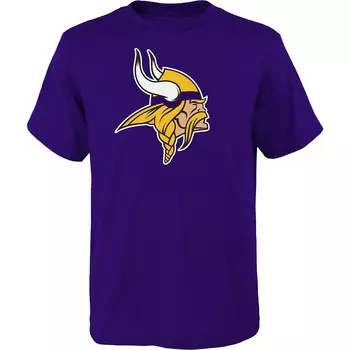 Молодежная фиолетовая футболка с логотипом Minnesota Vikings Primary Outerstuff, цвет Mvk Purple