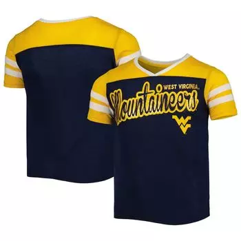 Молодежная футболка Colosseum Navy West Virginia Mountaineers Практически идеальная полосатая футболка Colosseum