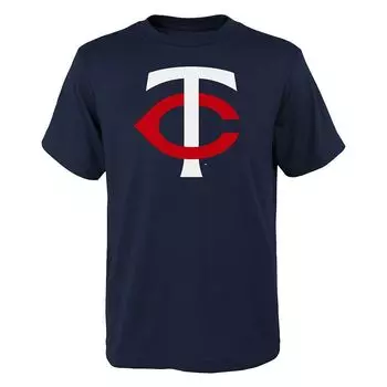 Молодежная футболка Minnesota Twins с логотипом основной команды Outerstuff, цвет Twn Navy