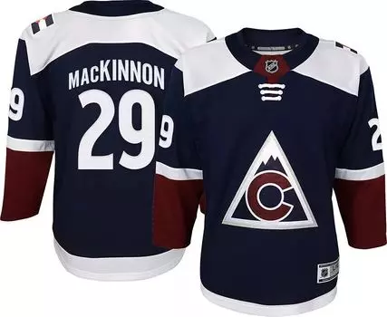 Молодежная футболка Nhl Колорадо Эвеланш Натана Маккиннона № 29 Navy Premier Джерси