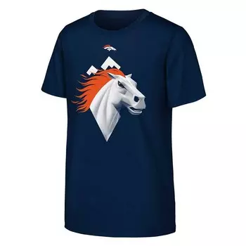 Молодежная футболка с изображением проекта Denver Broncos темно-синего цвета Outerstuff, цвет Den Navy