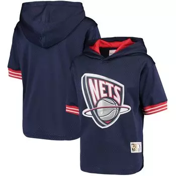 Молодежная футболка с капюшоном Mitchell & Ness Blue New Jersey Nets Hardwood Classics Unbeaten Unbranded