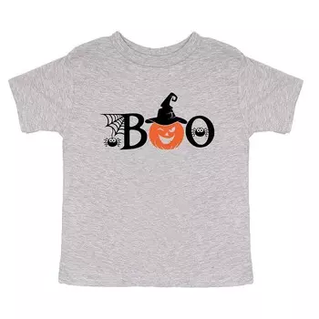 Молодежная футболка с короткими рукавами и рисунком Boo Pumpkin The Juniper Shop, цвет Heather Grey