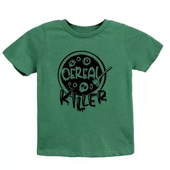 Молодежная футболка с короткими рукавами и рисунком Cereal Killer The Juniper Shop, цвет Grass Green