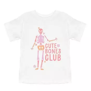 Молодежная футболка с короткими рукавами и рисунком Cute Bones Club The Juniper Shop, белый