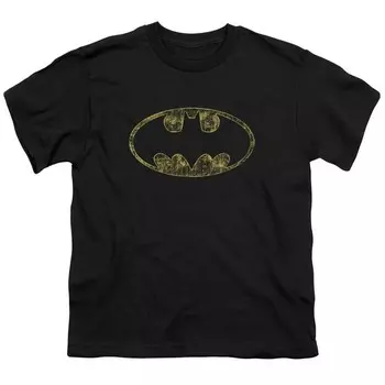 Молодежная футболка с короткими рукавами и рваным логотипом Batman Licensed Character, черный
