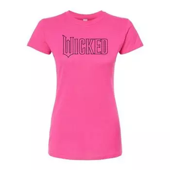 Молодежная футболка с принтом Wicked Outline Logo Licensed Character, цвет fuchsia