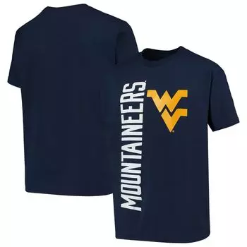Молодежная футболка West Virginia Mountaineers с вертикальным прыжком темно-синего цвета Outerstuff