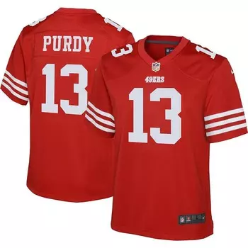 Молодежная игровая майка Nike Brock Purdy Scarlet San Francisco 49ers, красный