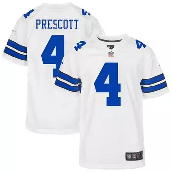 Молодежная игровая майка Nike Dak Prescott White Dallas Cowboys, цвет Cow White