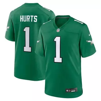 Молодежная игровая майка Nike Jalen Hurts Kelly Green Philadelphia Eagles, цвет Eag Green